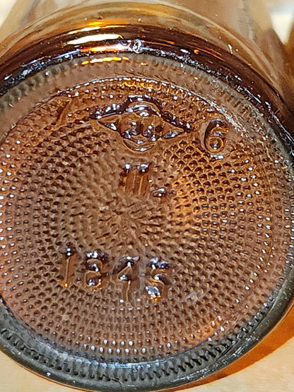 Vintage Medicine Bottles Amber Glass Set of 2 No lids vmb49