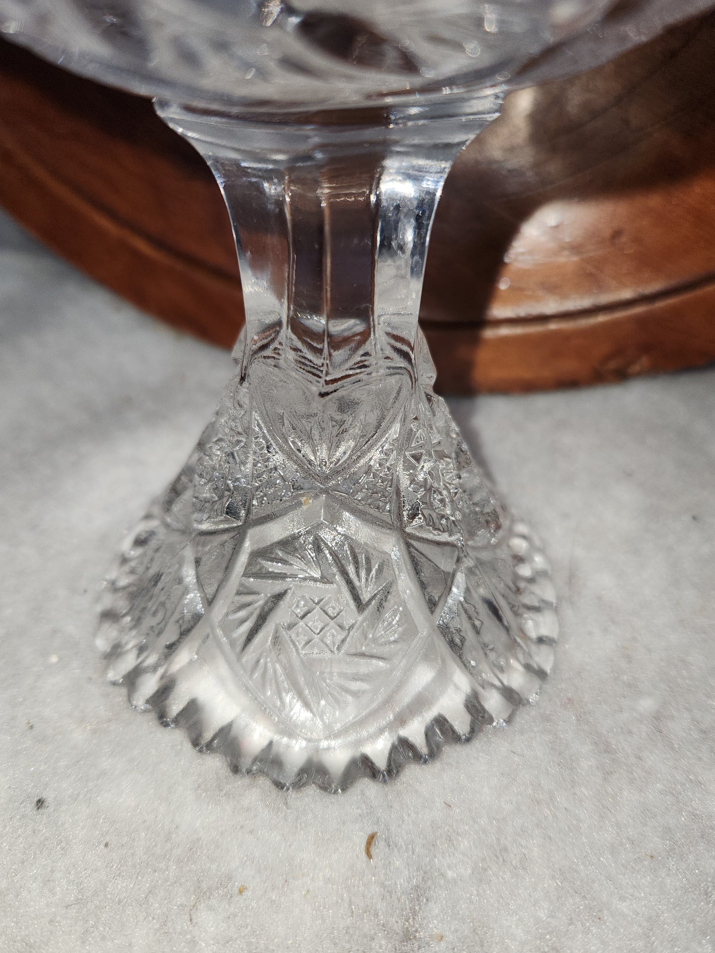 Vintage Imperial Crystal Compote Trinket Candy Dish 5" diameter gl112
