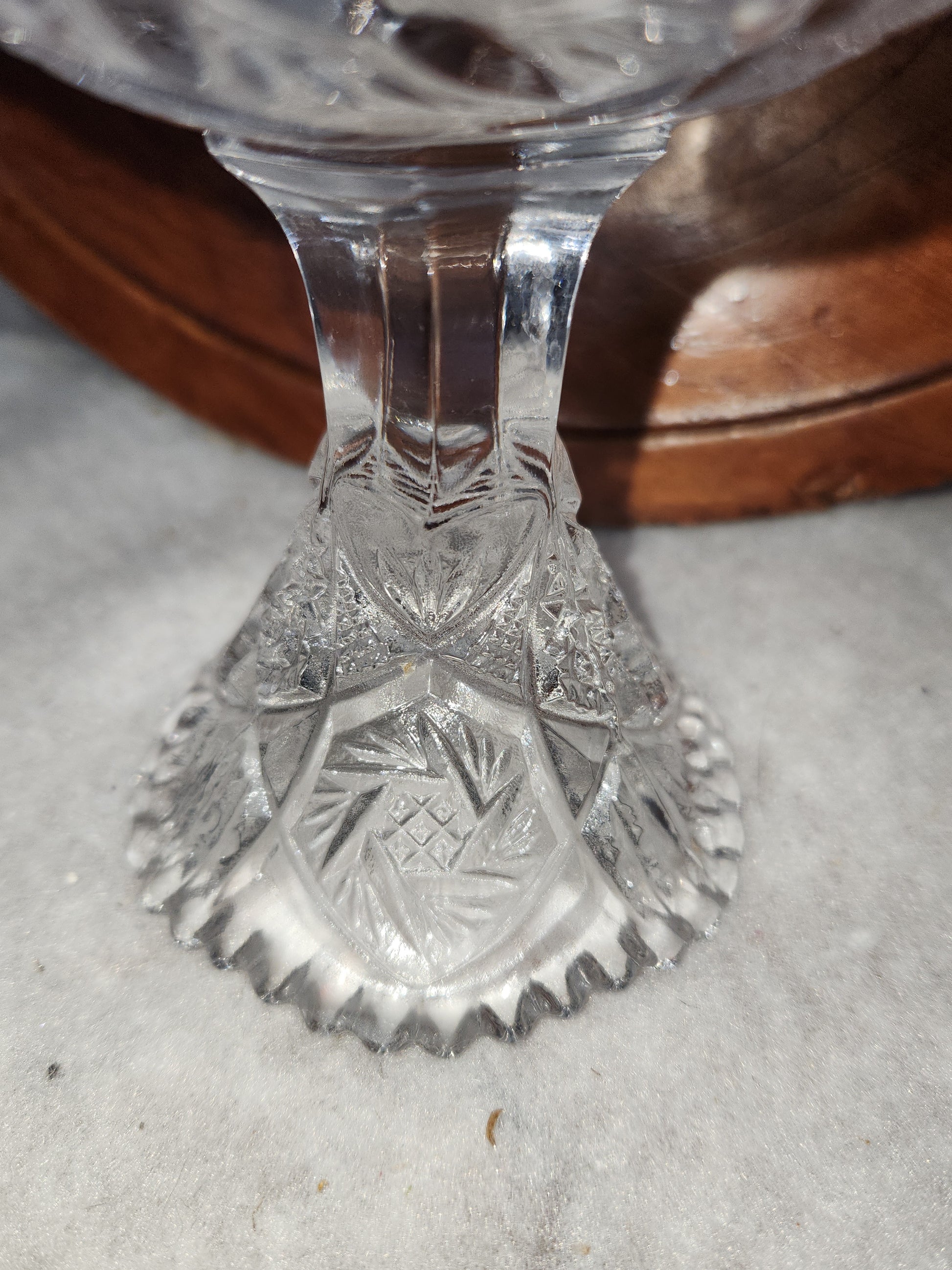 Vintage Imperial Crystal Compote Trinket Candy Dish 5" diameter gl112