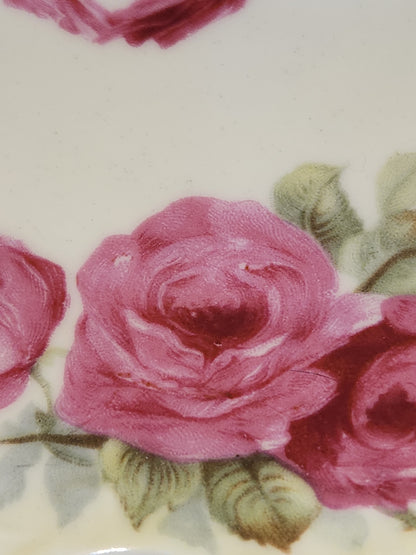 Vintage Marseille Z. C. & Company Bavarian Plate Stamped 7617 Light Burgundy Roses vp9
