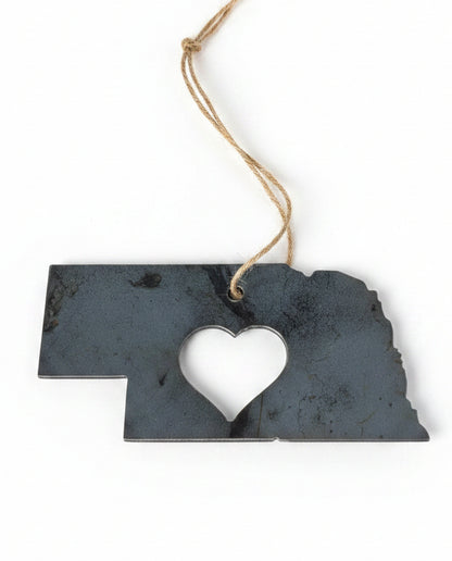 Nebraska Metal State Ornaments so7