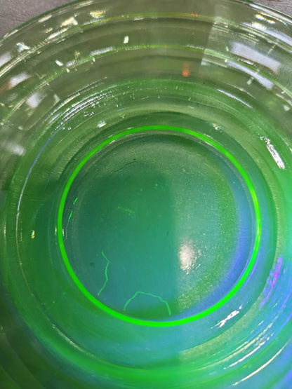 Vintage Uranium Depression Glass Tea Saucer Set of 1 AS IS ug08