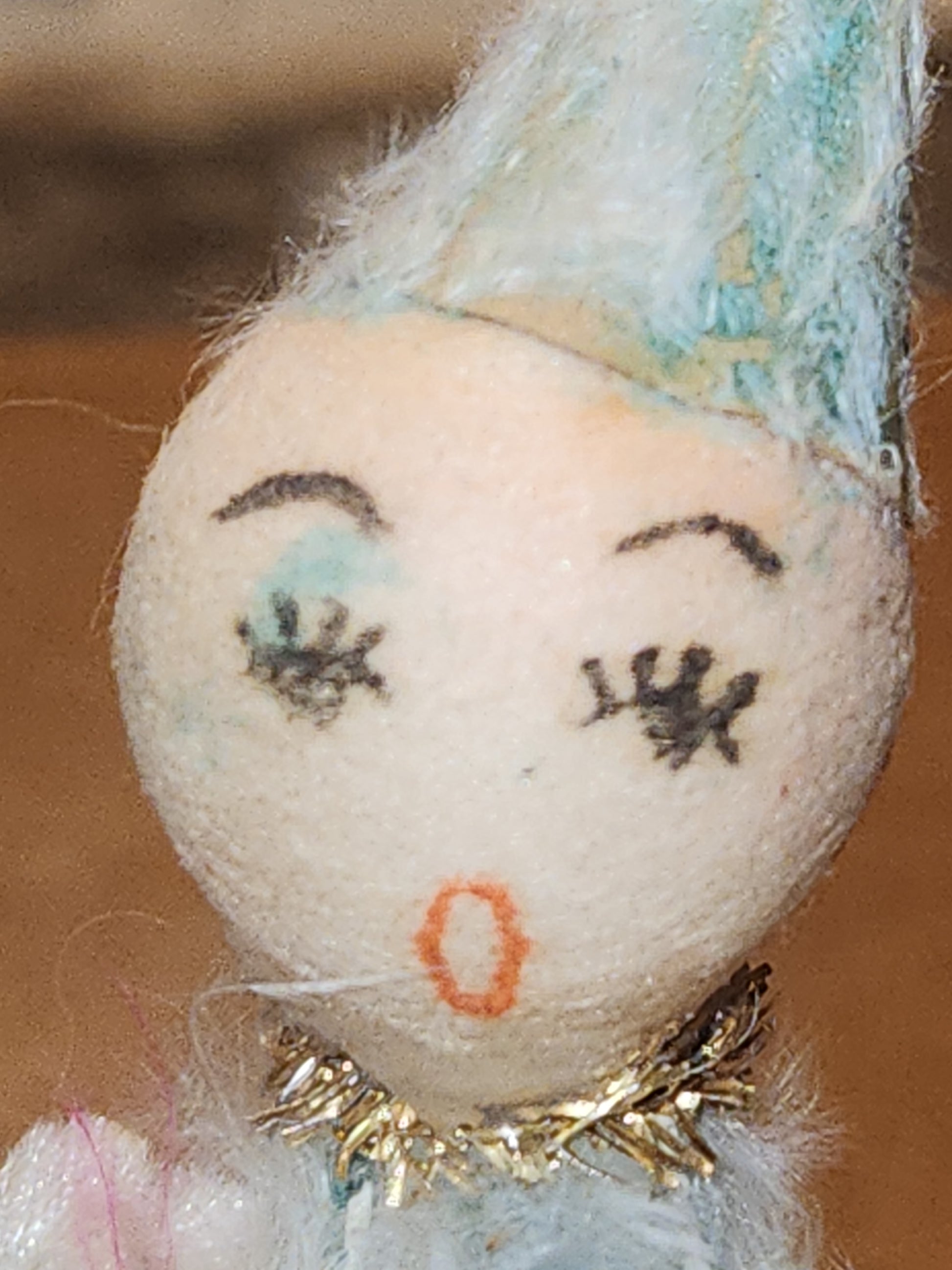 Vintage Commodore Japan Spun Cotton Lady Choir Christmas Ornament AS IS ca56
