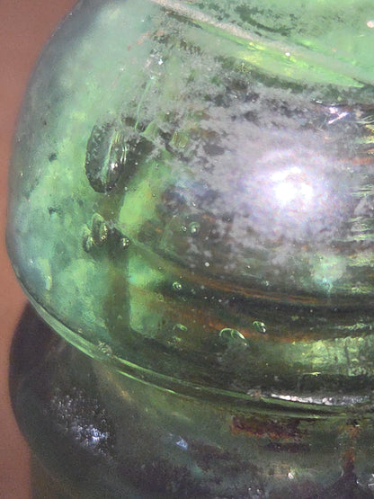Vintage Insulator 102 Star Pony 7up Green Glass Bubbles DAMAGED si8