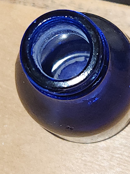 Vintage Vicks Cobalt Blue Glass Bottle Collectible Medicine Advertising VaTroNal