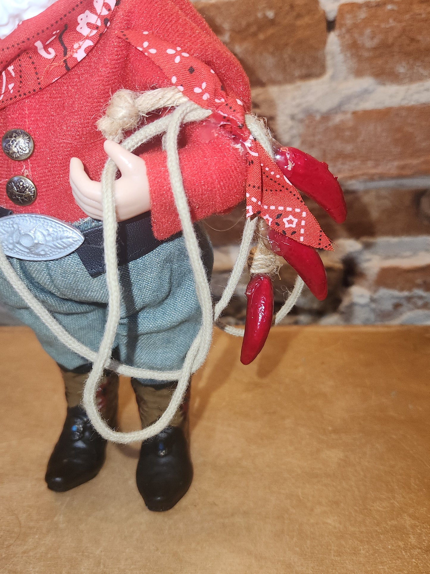 Ashland Christmas Cowboy Santa Boots Rope Belt Buckle sf50