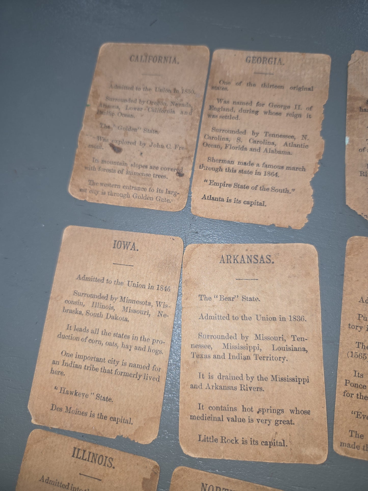 Antique Trading Cards Drink Lion Coffee U.S. States Trading Cards Victorian Era
