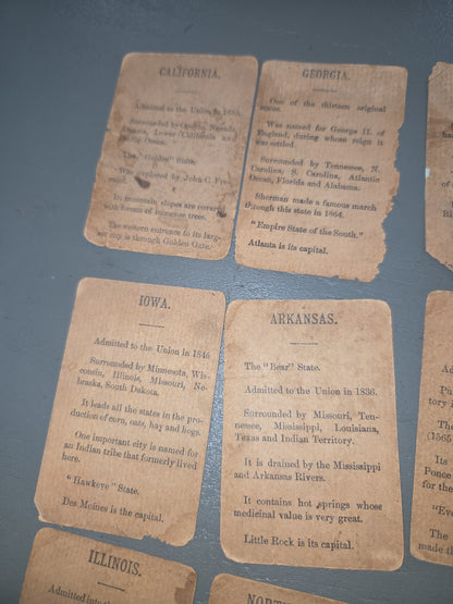 Antique Trading Cards Drink Lion Coffee U.S. States Trading Cards Victorian Era