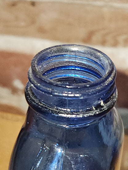 Genuine Phillips Cobalt Blue Glass Medicine Bottle Apothecary Milk Magnesia 5"