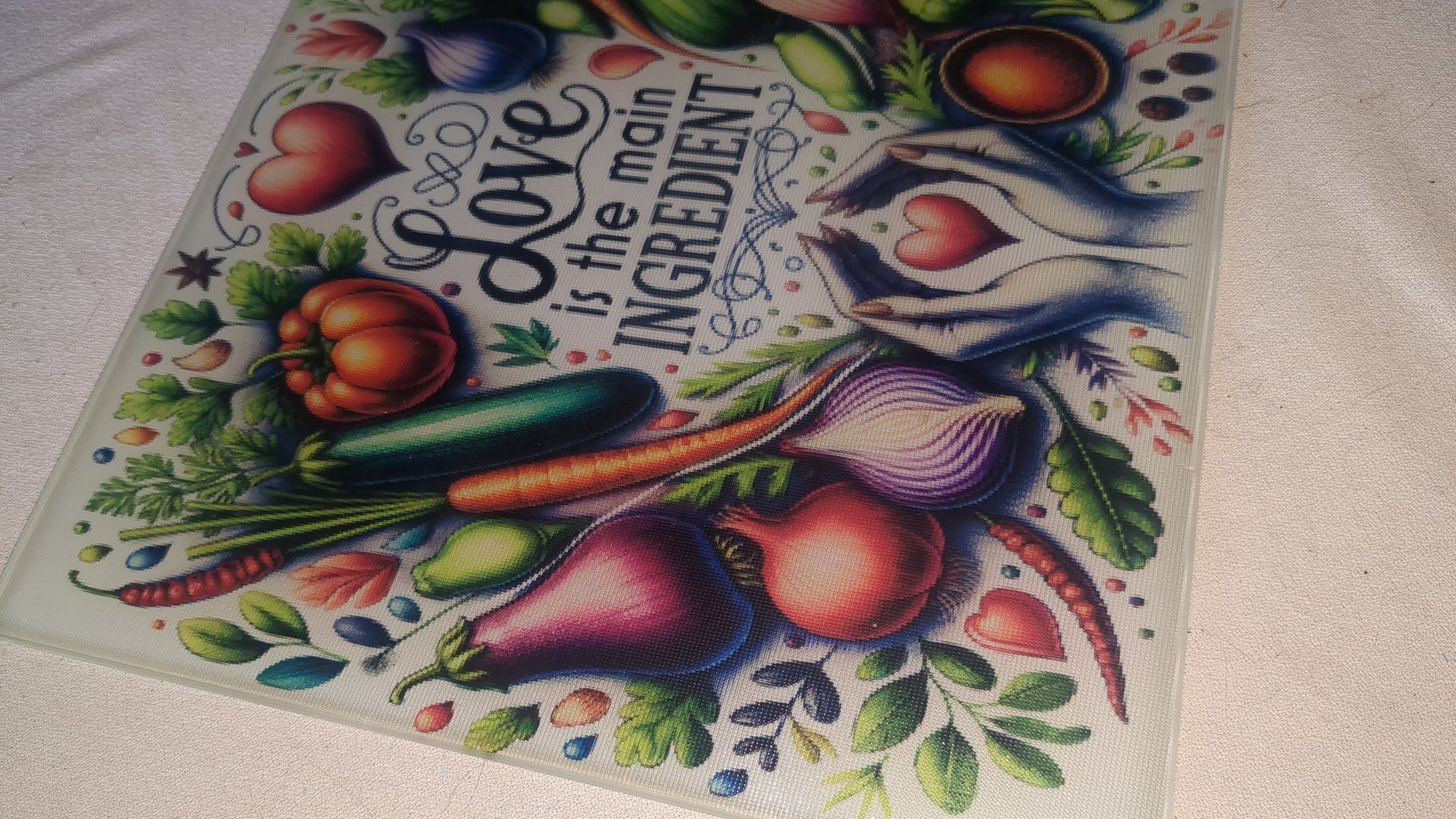 Glass cutting board Love is the main ingredient