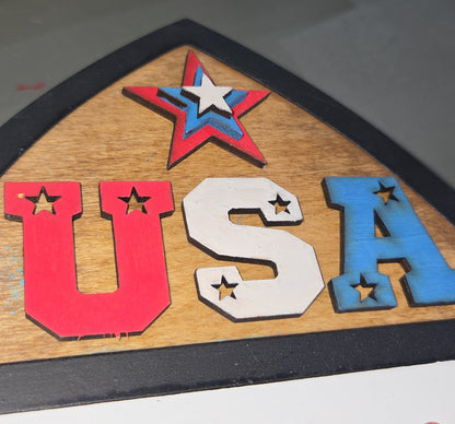 Patriotic Memorial Day Independence Day 4th of July Insert Kit for Interchangeable Frame Can Fit Arch, Rectangle, or Square Frame FRAMES SOLD SEPARATELY