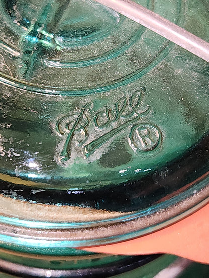 Vintage Ball Ideal Green Blue Teal Jar Bicentennial Eagle Wire Seal jar2