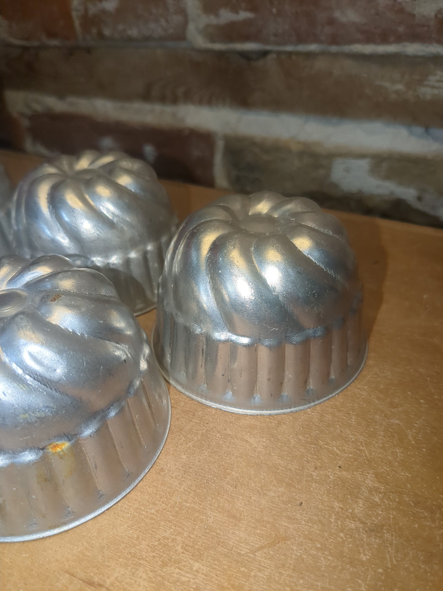 Vintage Aluminum Molds Jello Cake Tart Bundt 3" Diameter alu07