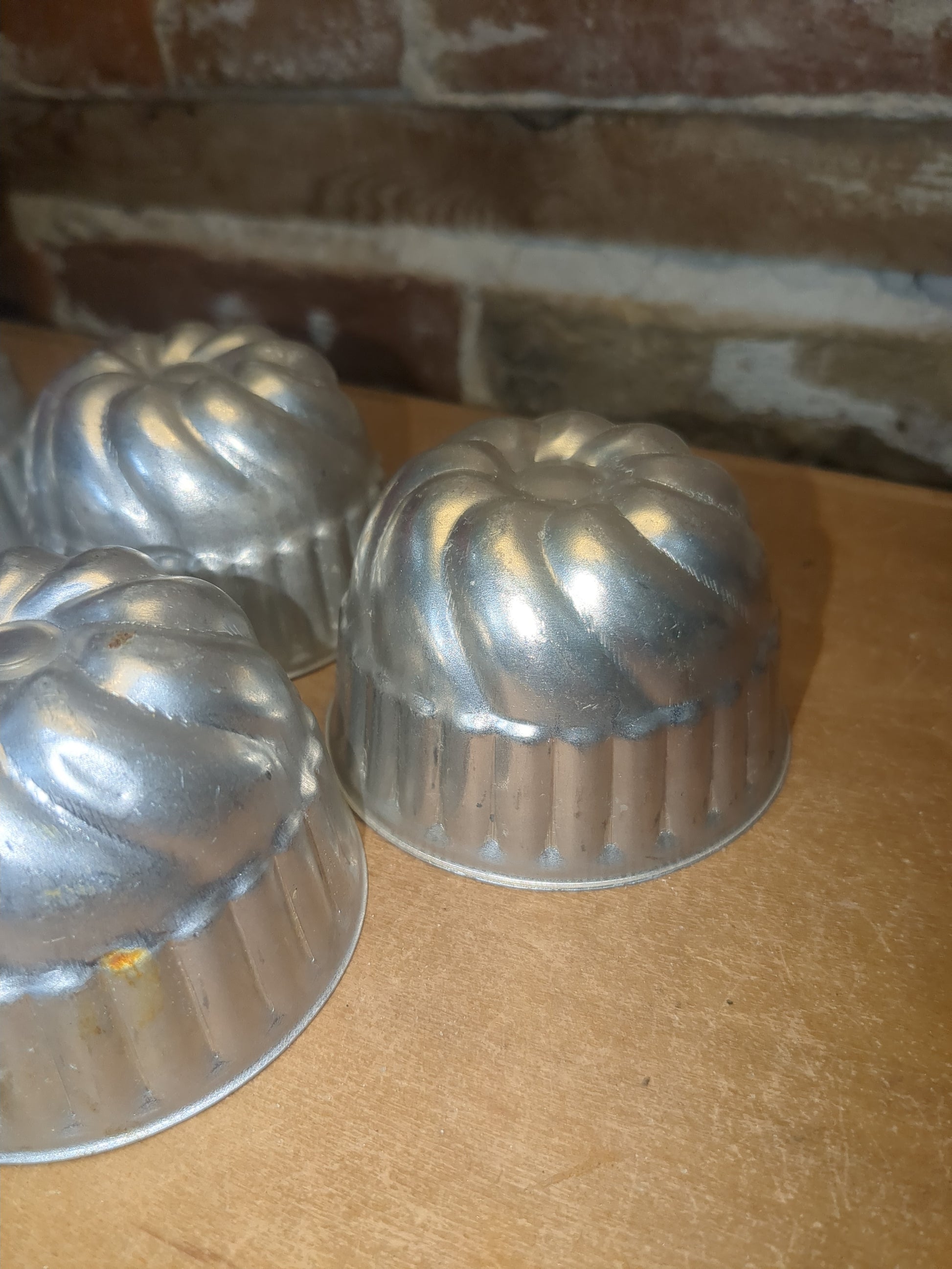 Vintage Aluminum Molds Jello Cake Tart Bundt 3" Diameter alu07