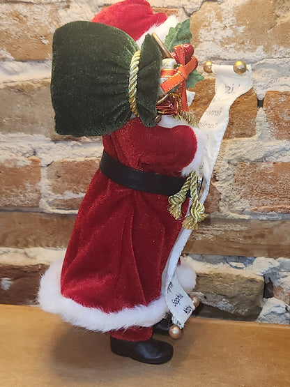 Ashland Christmas Collectible Ashland Santa Claus Figurine with Santa's List of Good Kids with His Gift Bag sf2