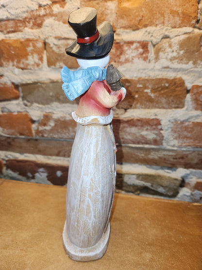 Snowman Figurine with Cardinals 10" tall sm6