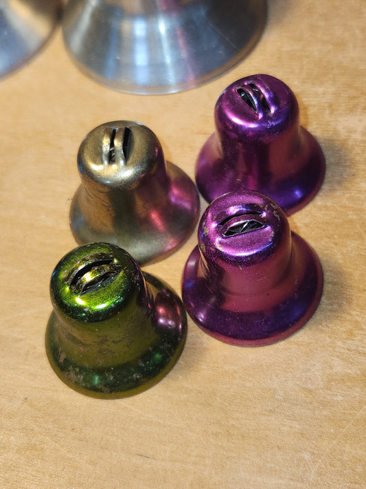 Vintage Metal Bells Assorted Sizes and Colors Lot of 11