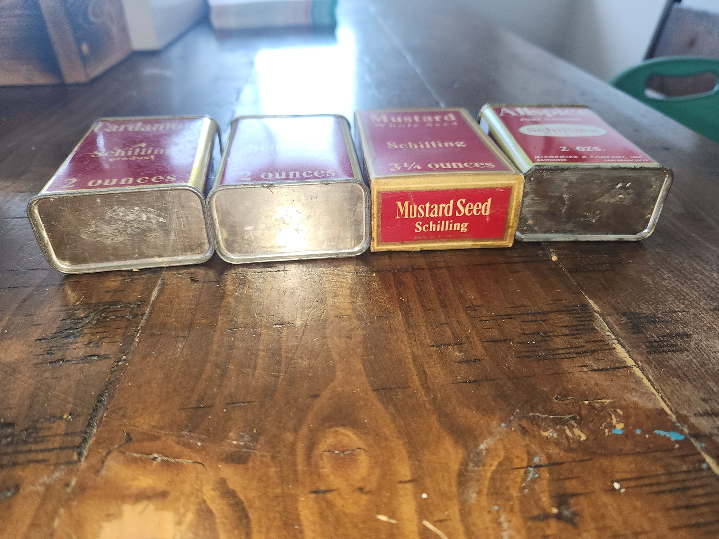 Vintage Schilling Spice Box Mustard Whole Seed, Cloves, Allspice, Cardamom Schilling Spice & Co. SAN Francisco Set of 4 sp67