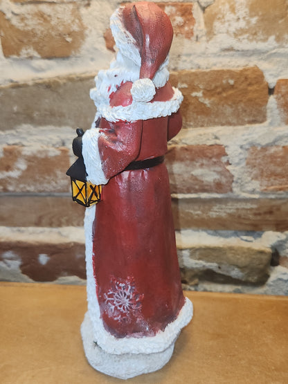 Santa Figurine Red Coat Lantern Tree sf12
