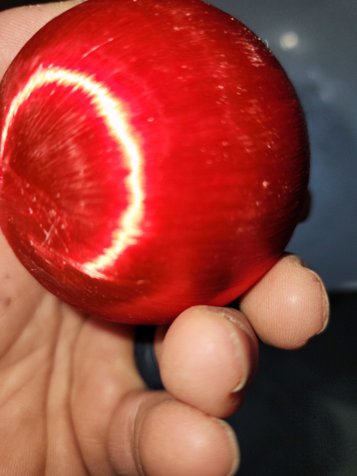 Vintage Red Satin Spun Silk Christmas Ornament 2" Ball With Green Holly Leaf and Green Metal Hanger