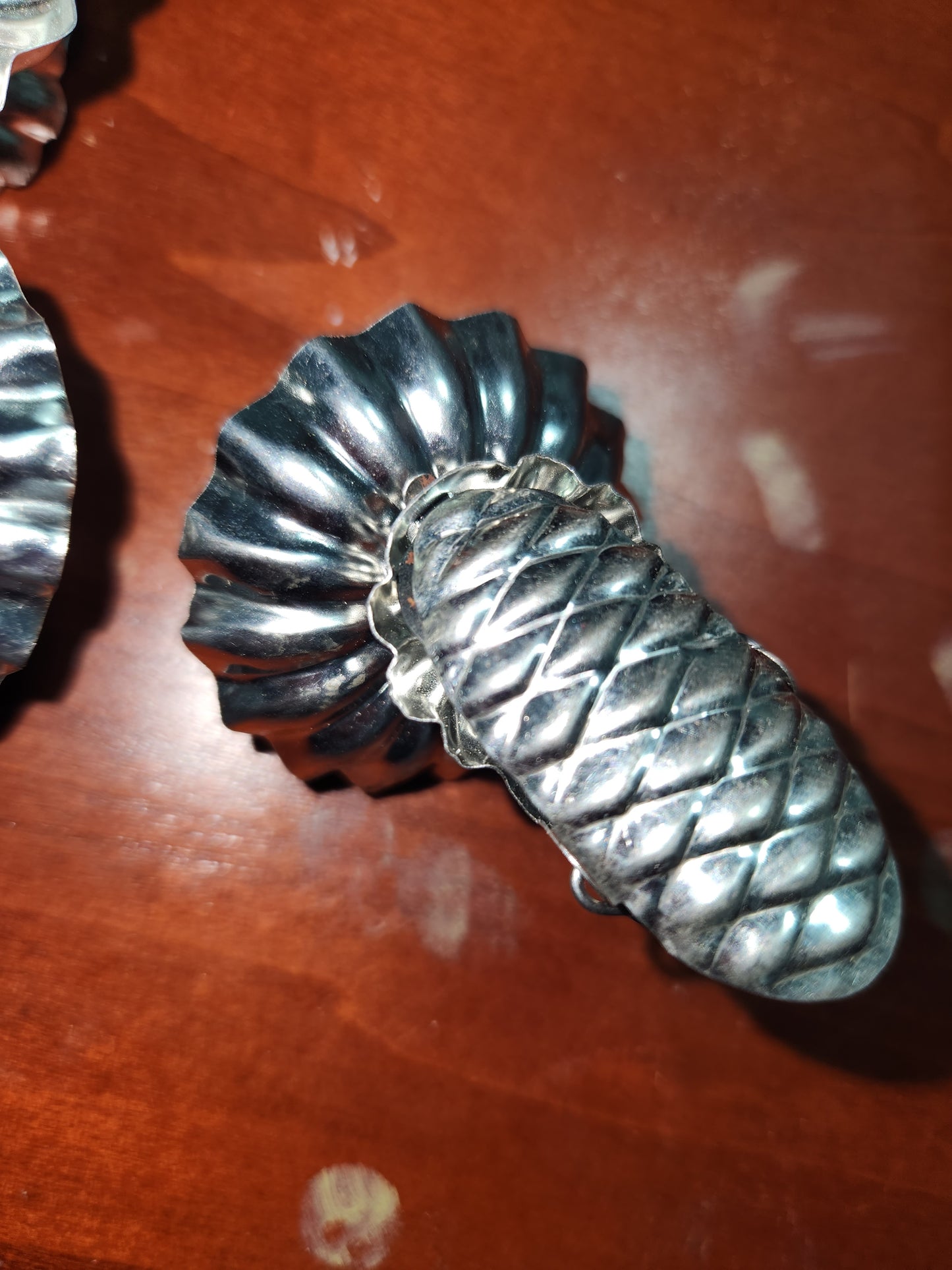 Vintage Silver Metal 2" Pinecone Christmas Tree Clip On Candle Holders Lot of 12 chr980