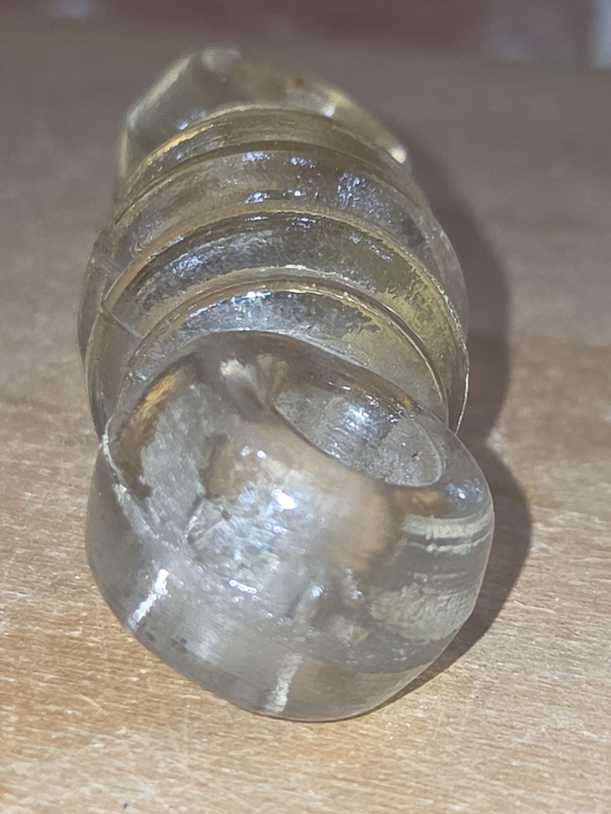 Vintage Radio Strain Wire Insulator Clear Glass  3 1/2" vi03