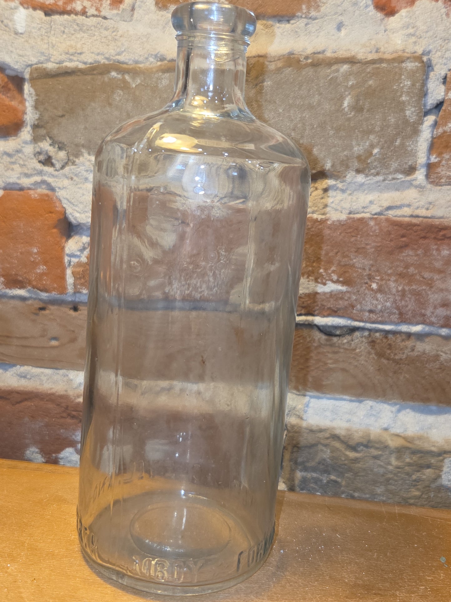 Vintage Medicine Bottle Amboy Formaldehyde Cleveland Perth Clear Glass vmb02