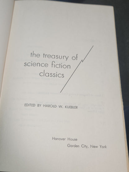 Vintage Hardcover The Treasury of Science Fiction Classics Harold Kuebler Hanover House NO Dust Jacket 1954 vb91