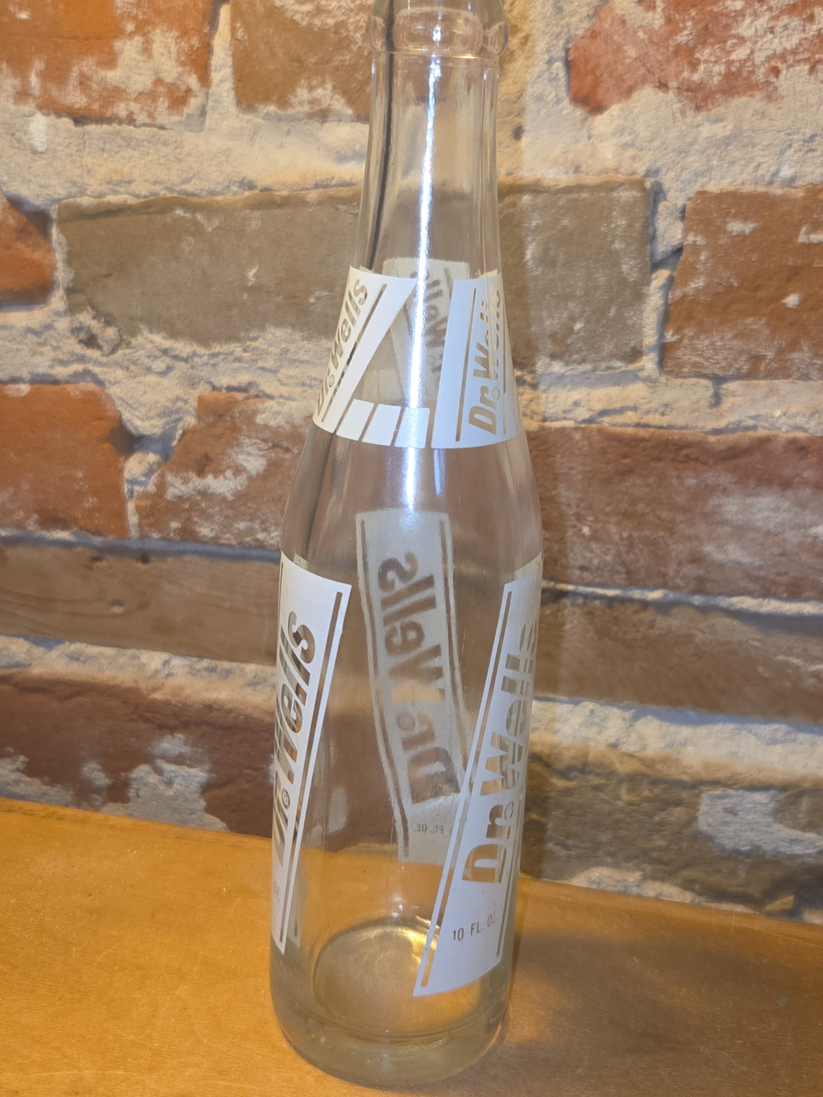 Vintage Soda Bottle Dr. Wells 10 oz Clear Glass vsb12