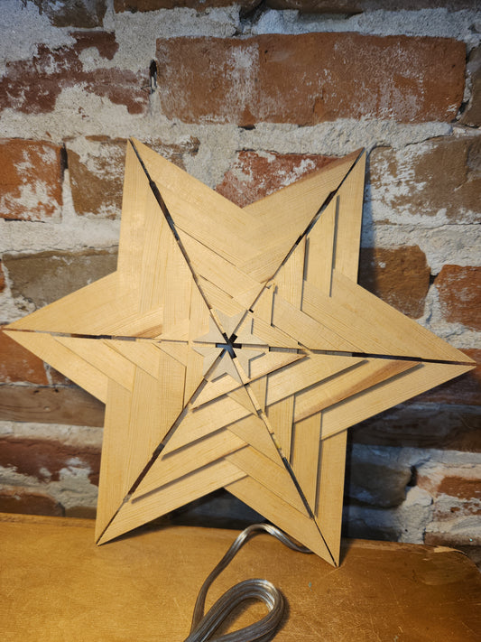 Vintage Wooden Hanging Lighted Star Wall Hanging Wall Decor Night Light nl76