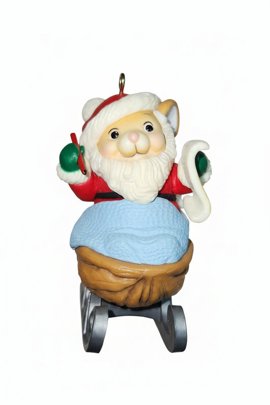 Vintage Avon Ornament Melvin P Merrymouse Christmas Sleigh 1983 NO BOX av78 CLEARANCE
