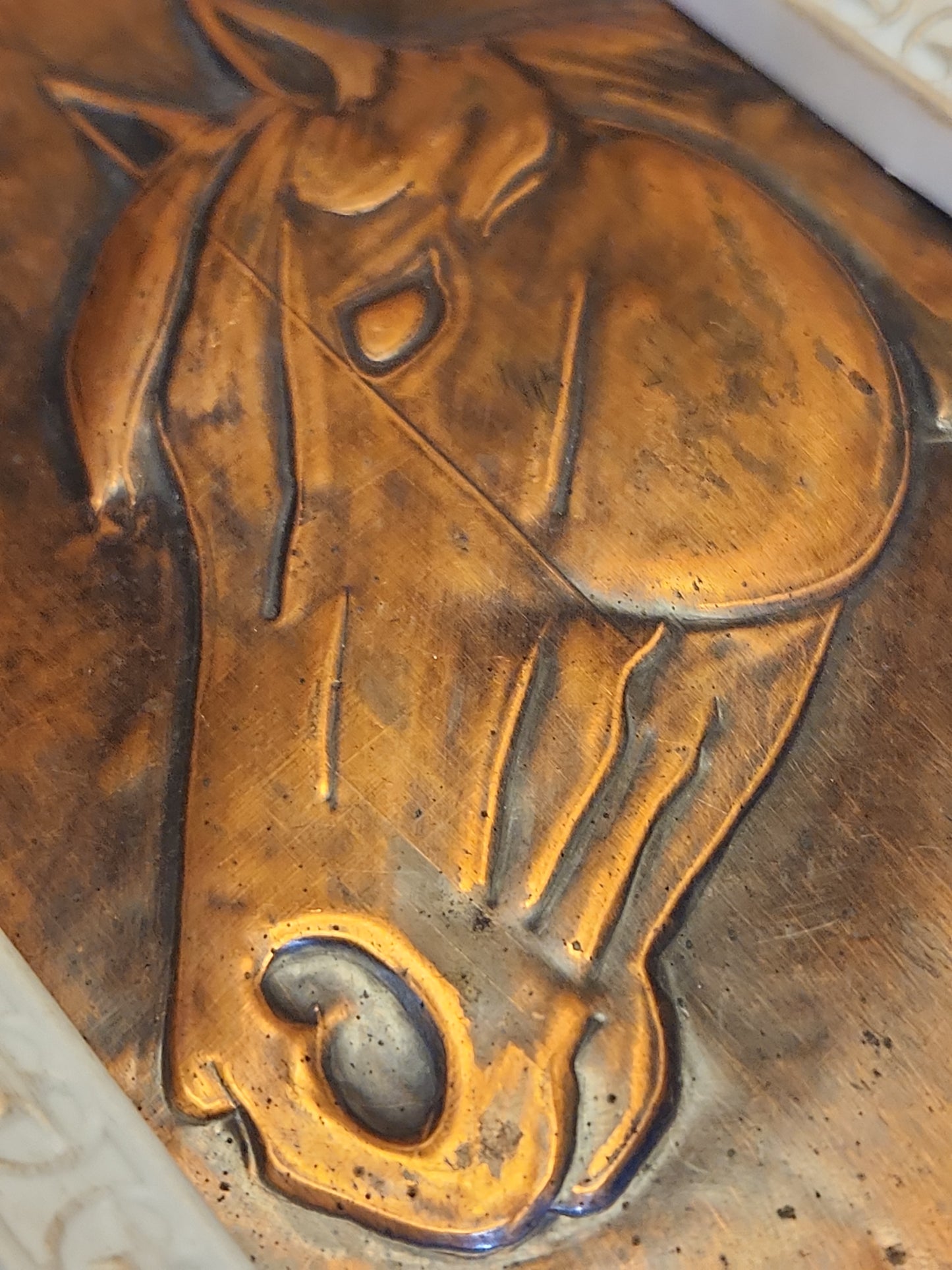Vintage Embossed Copper Horse Relief sc7