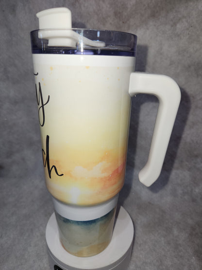 30 Oz Stainless steel Insulated Tumbler says "Salty as a Beach" NOT PERFECT tsb7