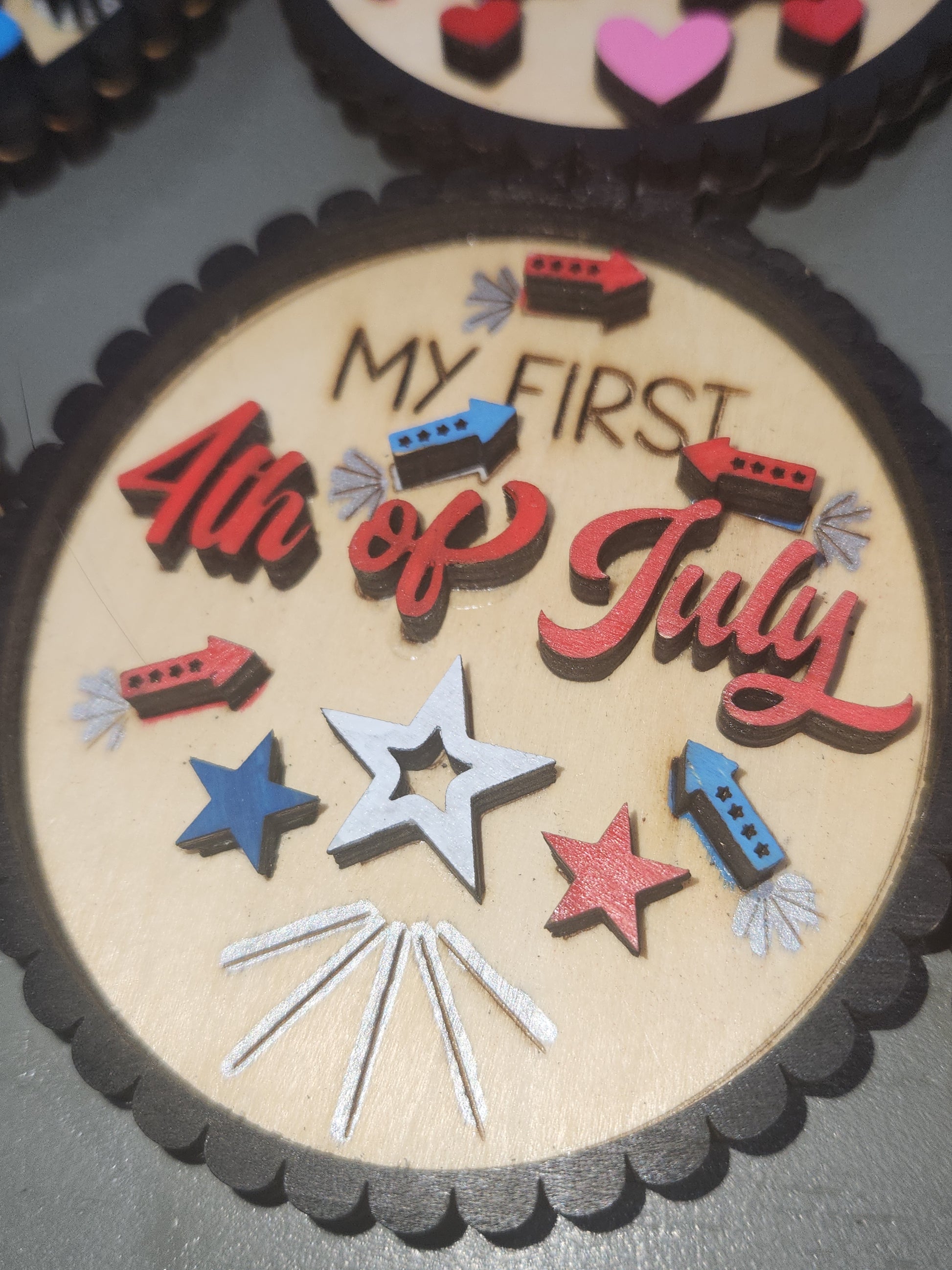 Baby's First Year Holiday Milestone Photo Prop Set of 10 Wooden