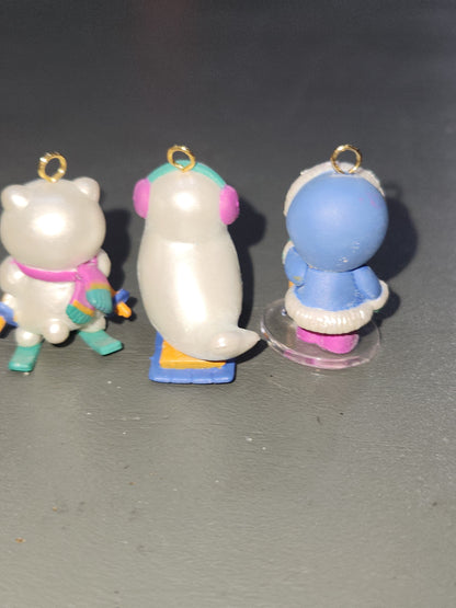 Vintage Avon Wee Winter Friends Ornaments Polar Bear, Seal, Eskimo Set of 3 Ornaments CLEARANCE