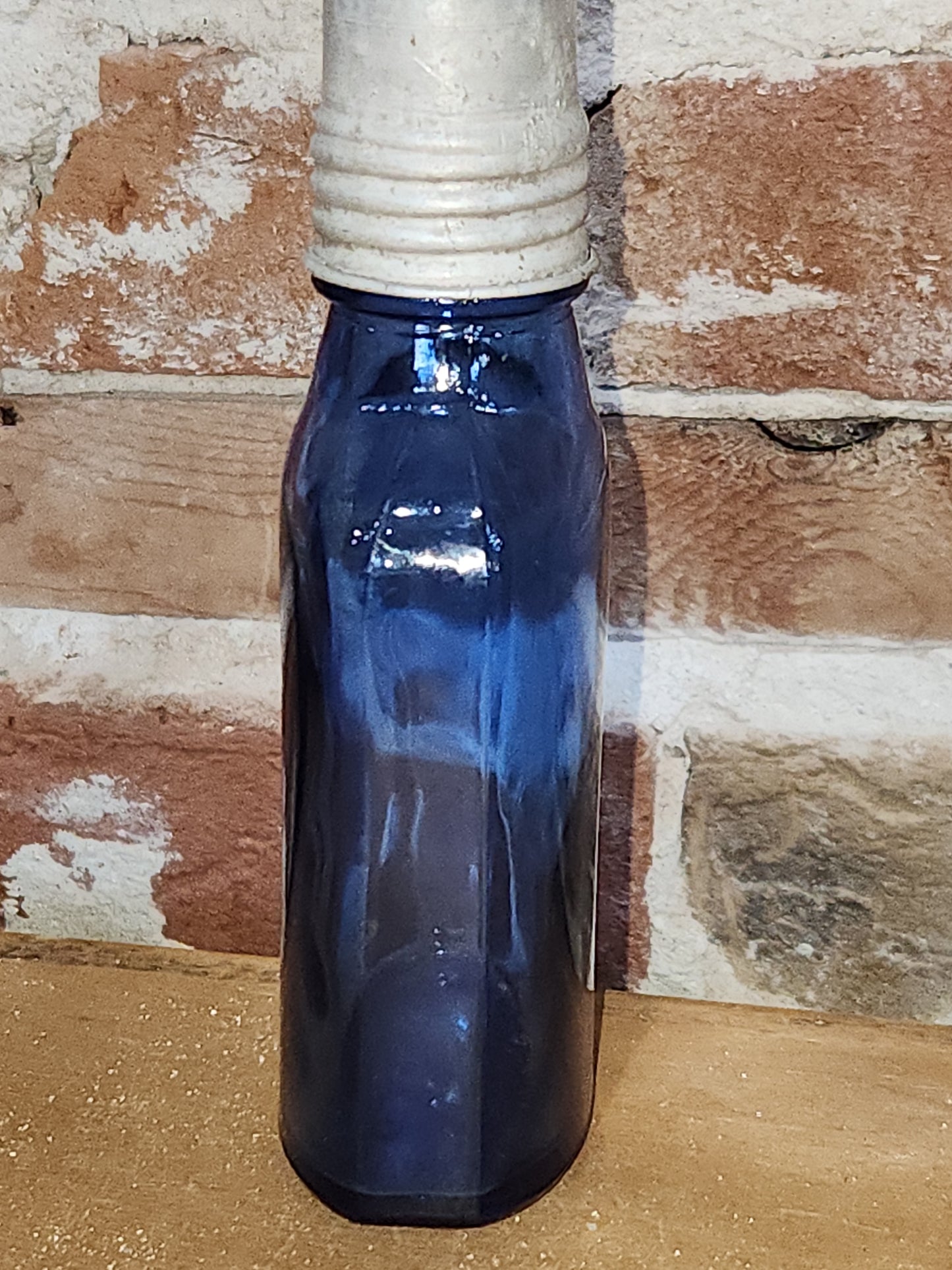 Genuine Phillips Cobalt Blue Glass Medicine Bottle Apothecary Milk Magnesia 5"