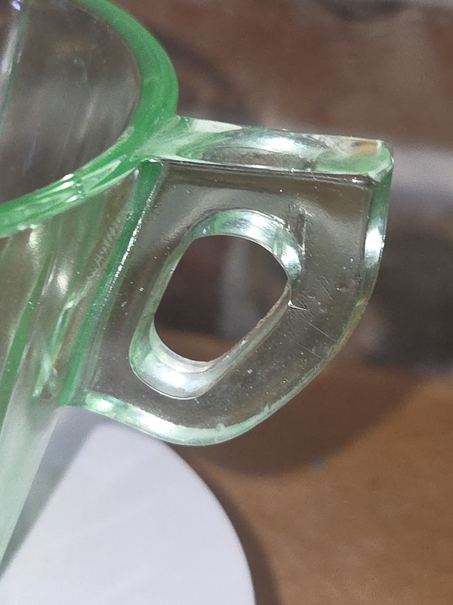 Vintage Uranium Green Depression Glass Sugar Bowl Vaseline AS IS Crack Glows dg78