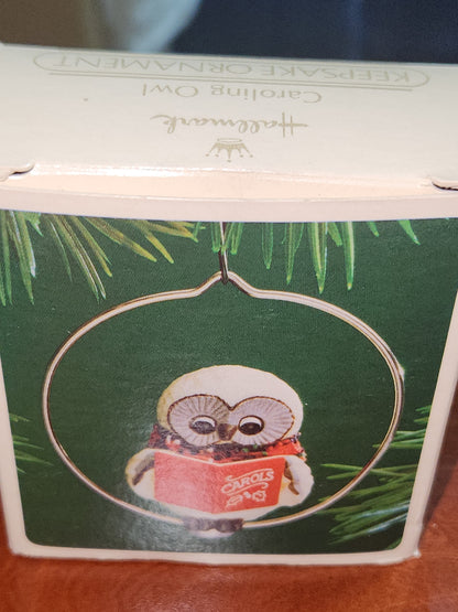 Vintage Hallmark Keepsake Ornament Caroling Owl 1983 miniature