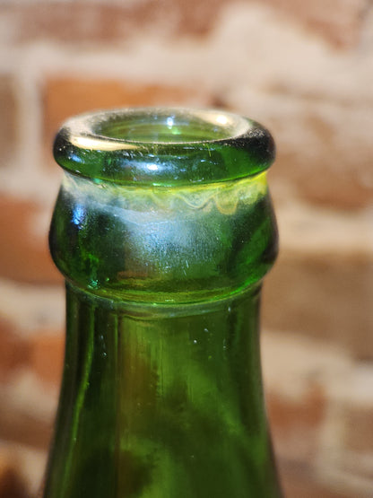 Vintage Soda Bottle Squirt Swirl Green Glass Large 1 Pint 12 oz