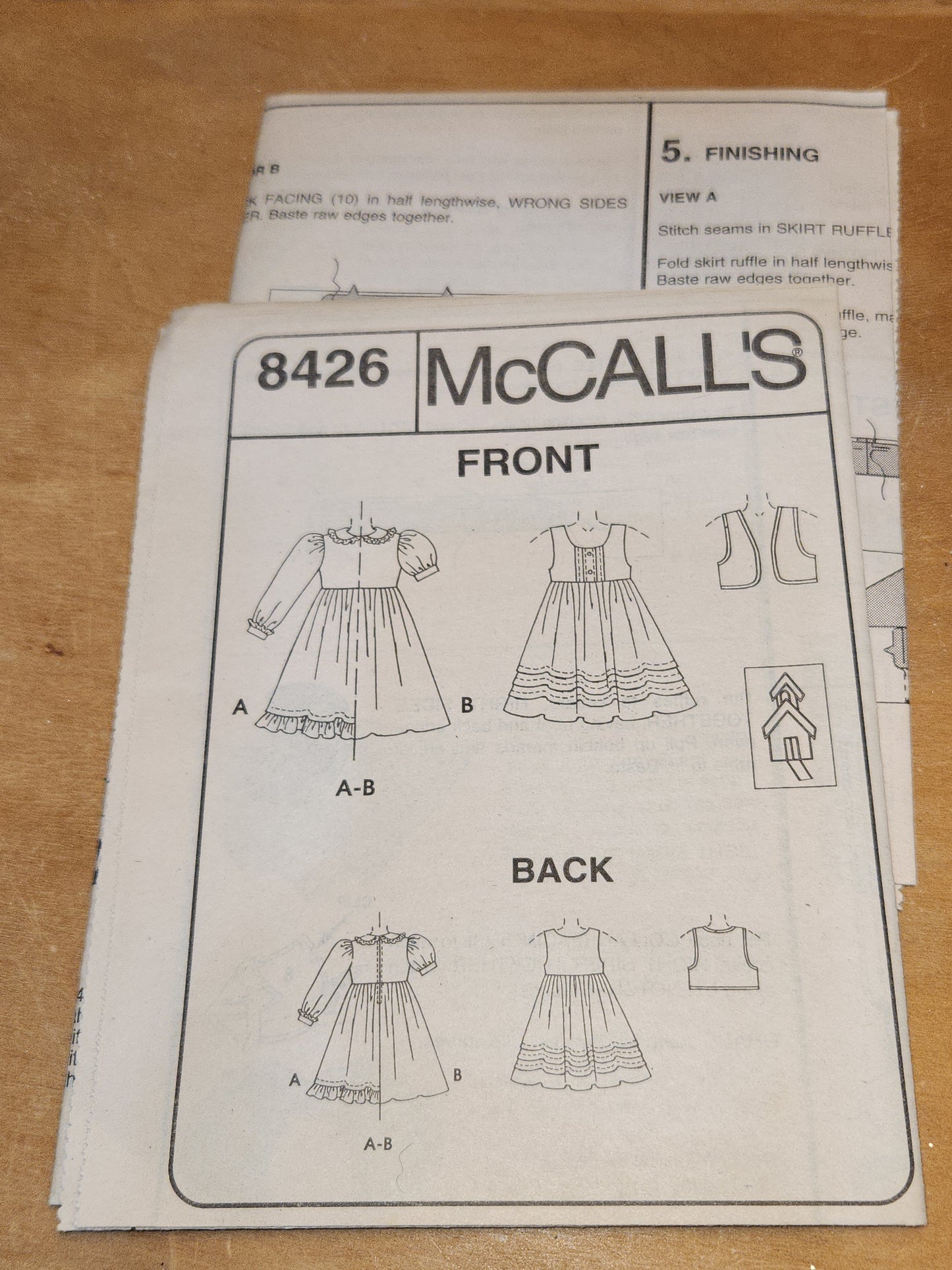 Vintage McCall’s 8426 Size 2-4 Children & Girls dress, Jumper & Vest UNCUT sp3