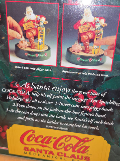 Vintage Coca-Cola Ertl Santa Claus Mechanical Christmas Coin Bank 2nd in Series Coke 1995 scb2