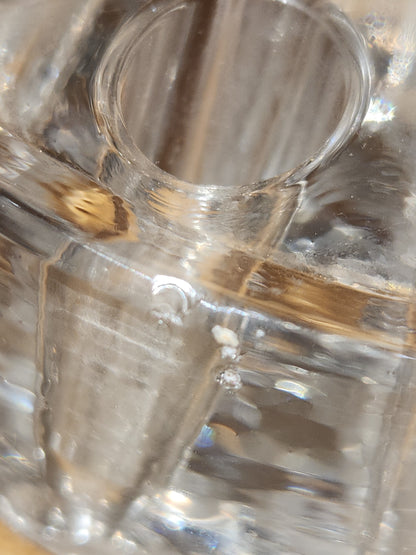 Vintage Flower Frog Clear Glass has 11 Holes AS Is ff12