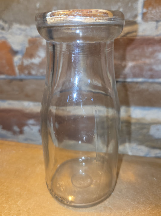 Vintage Milk Bottle Half Pint Clear Glass vmb57