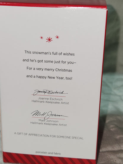 Hallmark Keepsake Ornament Merry Wishes Snowman Limited Edition 2014 ho111