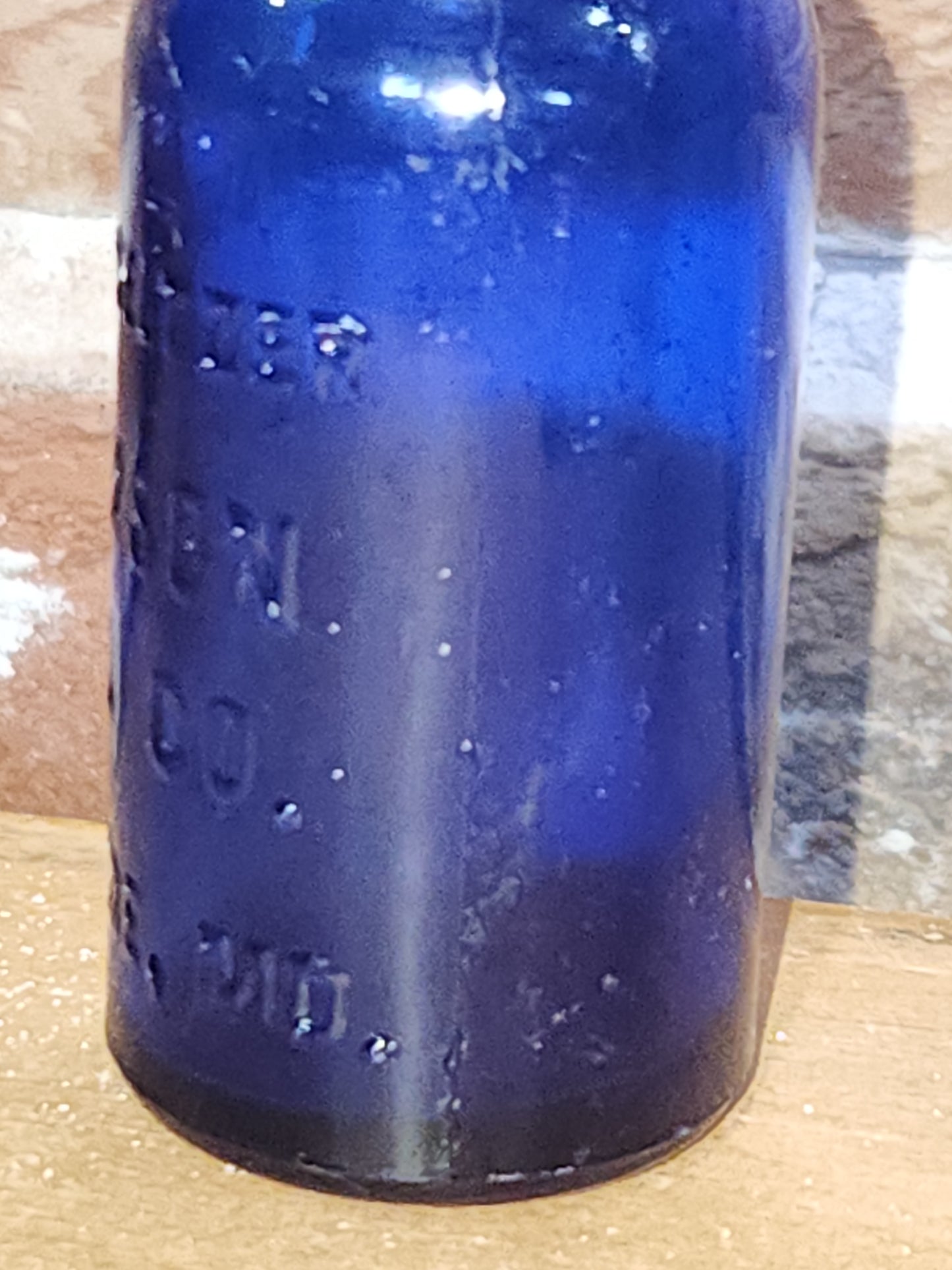 Vintage Medicine Bottle Bromo Seltzer Cobalt Blue Glass Emerson Drug Co Baltimore MD 4" vmb7