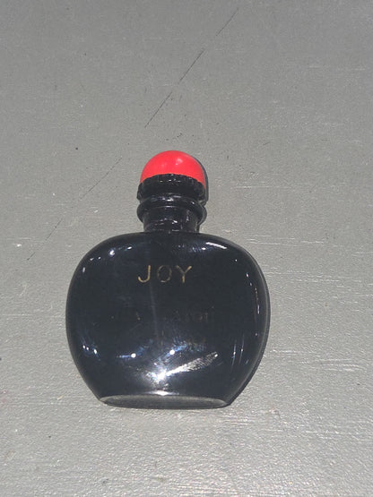 Vintage Miniature Perfume Bottle Joy~Jean Patou France Black Glass 2" EMPTY vpb6