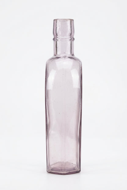 Vintage Liquor Bottle Light Amethyst Coffin Shaped Whiskey Flask