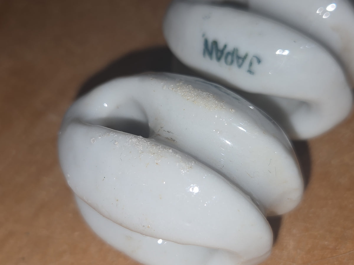 Vintage Small White Ceramic Porcelain Egg style Insulator Set of 3 Japan vi9