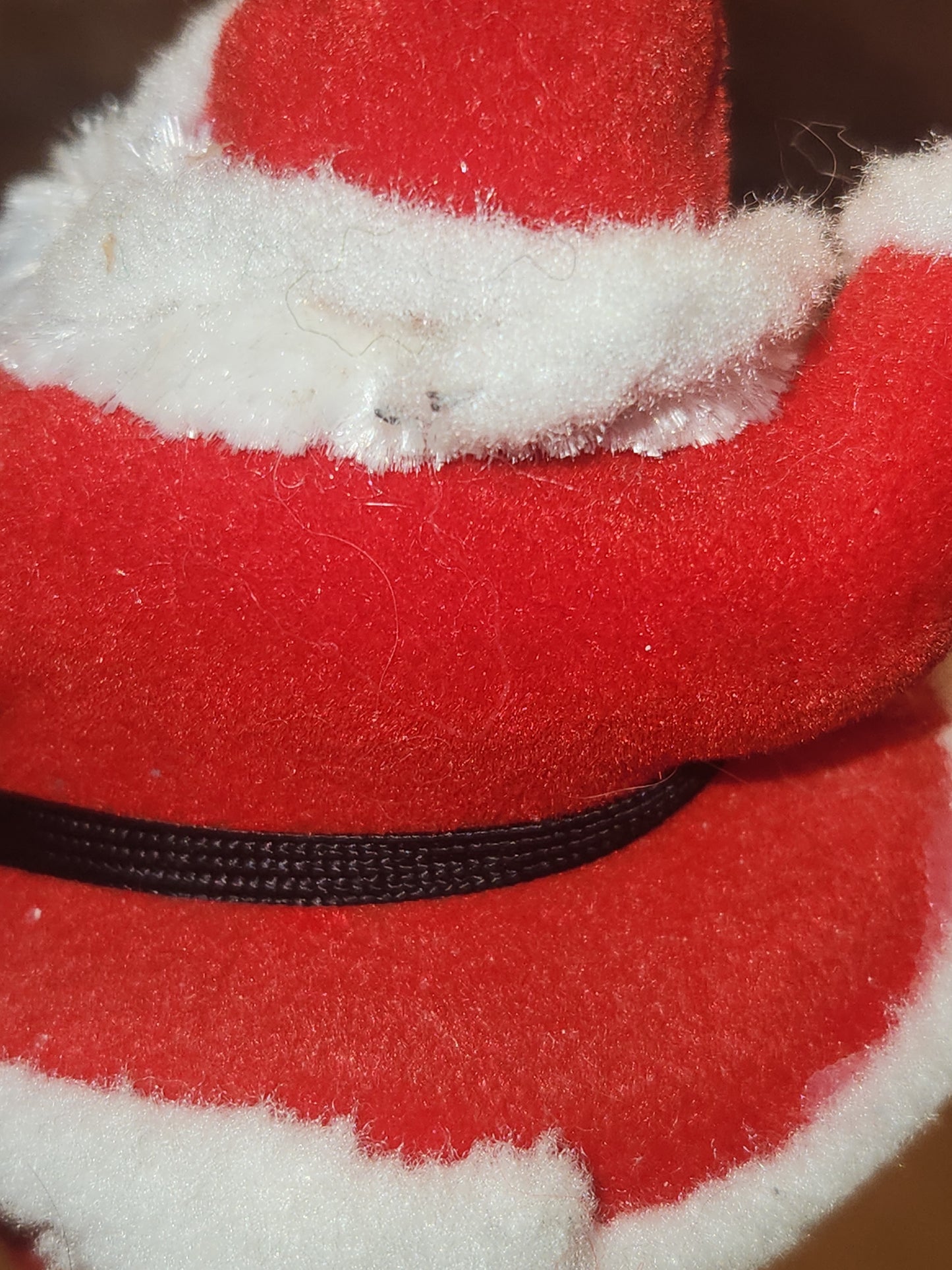 Vintage Flocked Santa Once on a Pick for Foral Arrangement sf24a