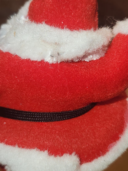 Vintage Flocked Santa Once on a Pick for Foral Arrangement sf24a